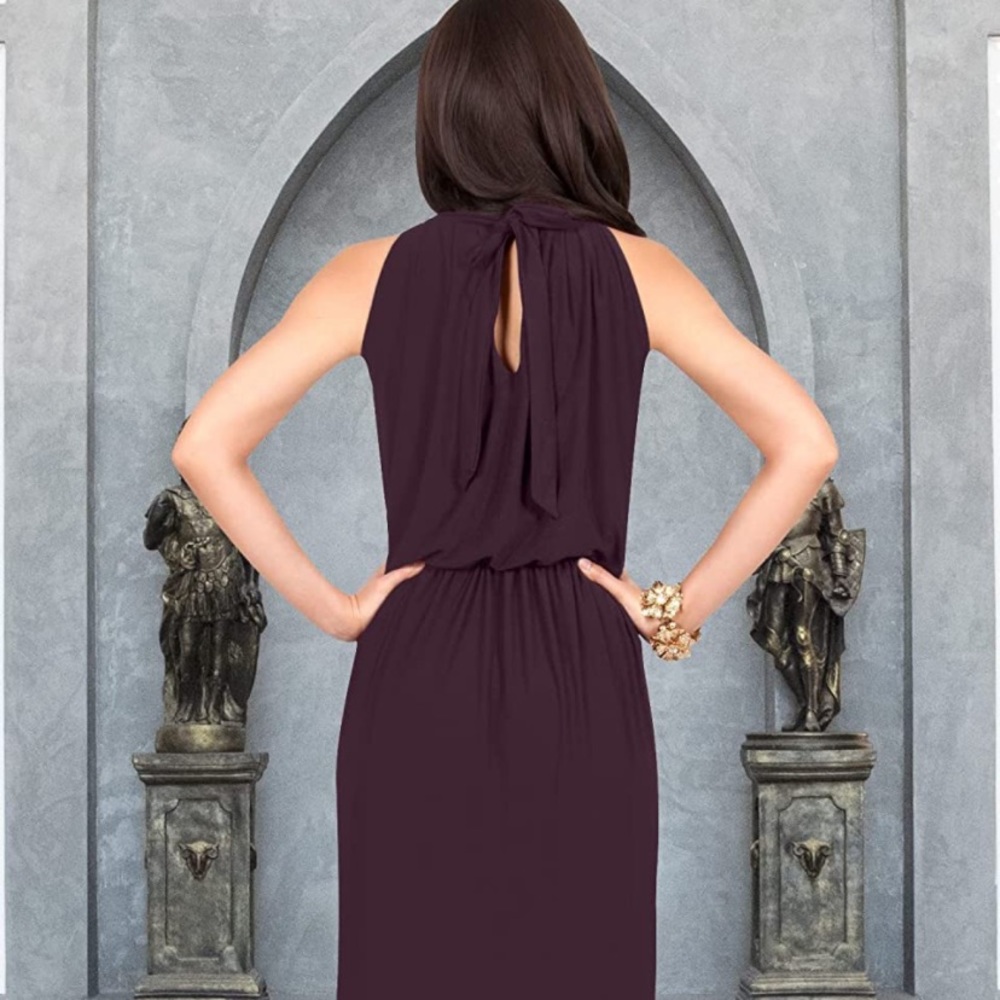 NWT Maroon Wine Sleeveless Maxi Dress - Picture 2 of 3